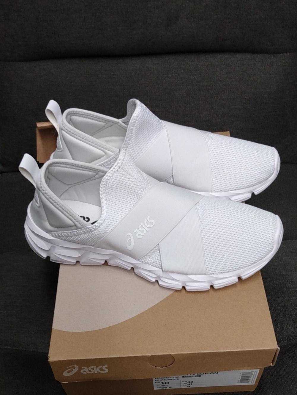 ASICS Slip-On Sneakers Quantum Lyte Slip-On Womens Sz 10 Shoe White 1202A257-100 - Picture 4 of 16